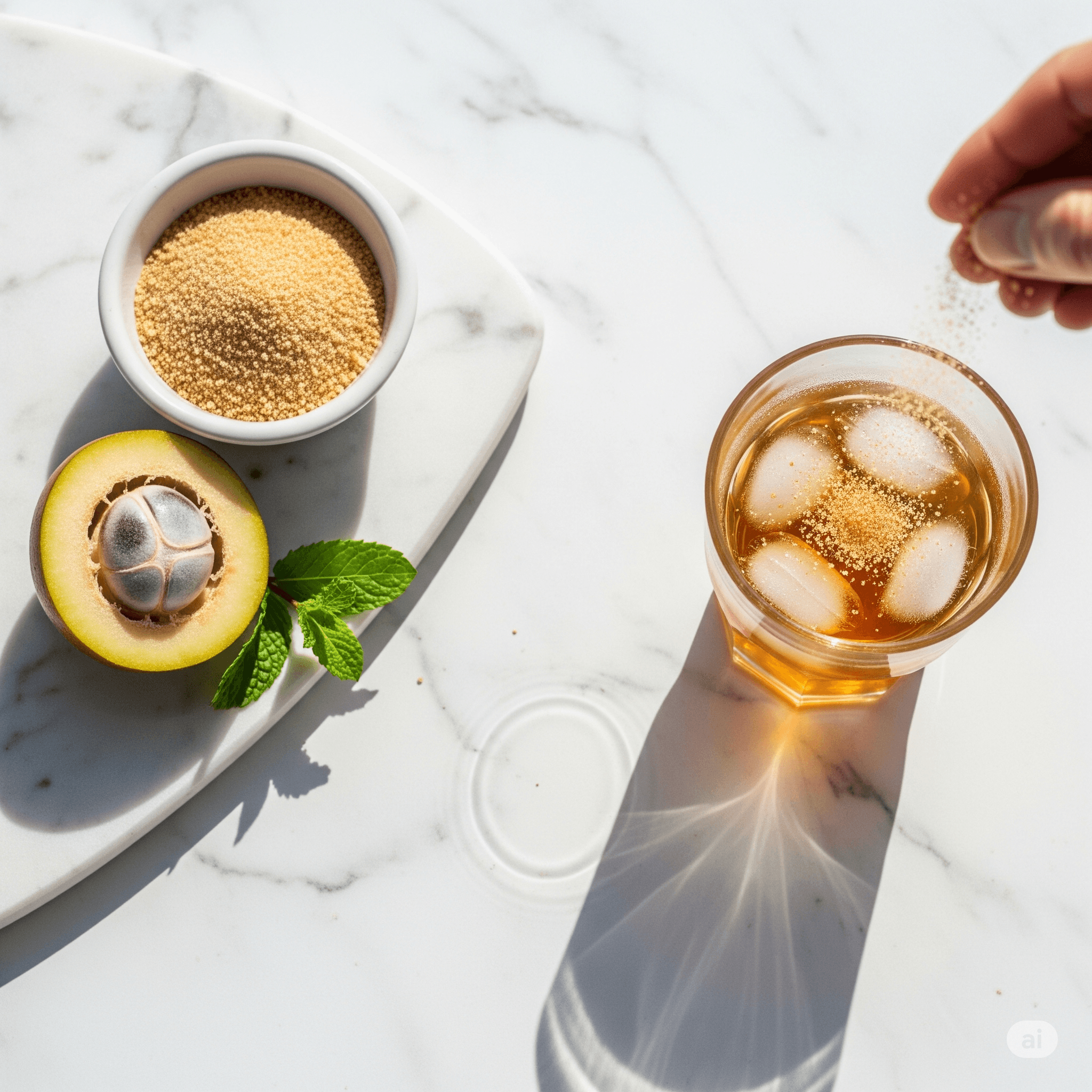 Kislay Naturals monk fruit sweetener in everyday drinks